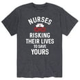 thumbnail image 1 of Instant Message - Risking Their Lives Nurses - Men's Short Sleeve Graphic T-Shirt, 1 of 5