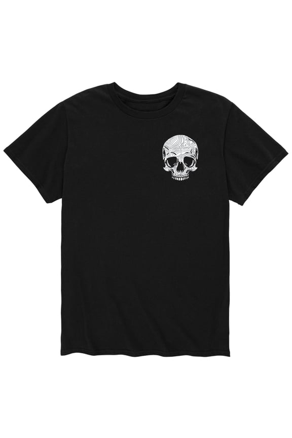 - Road Map Skull - Men's Short Sleeve Graphic T-Shirt