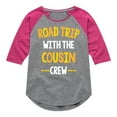 thumbnail image 1 of Instant Message - Road Trip With The Cousin Crew - Toddler & Youth Girls Raglan Graphic T-Shirt, 1 of 6