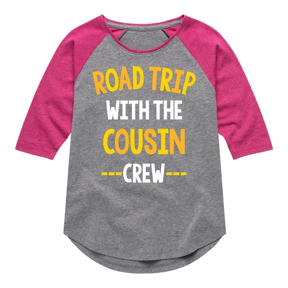 Instant Message - Road Trip With The Cousin Crew - Toddler & Youth Girls Raglan Graphic T-Shirt