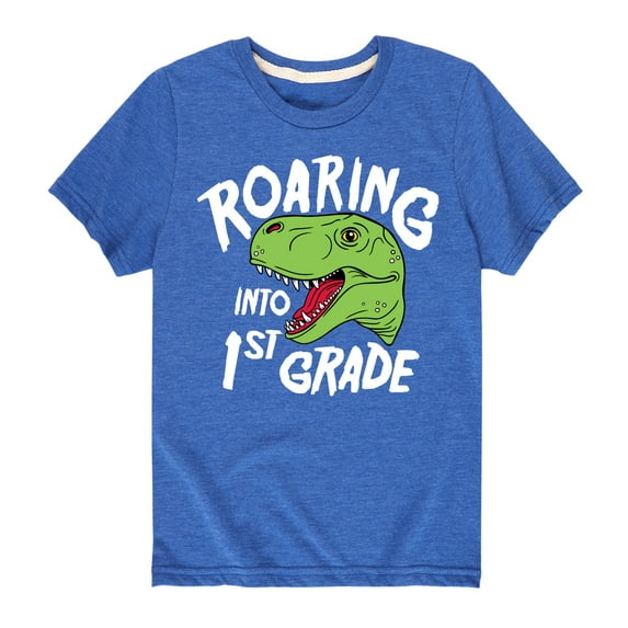 Instant Message - Roaring Into 1st Grade - Youth Short Sleeve Graphic T-Shirt