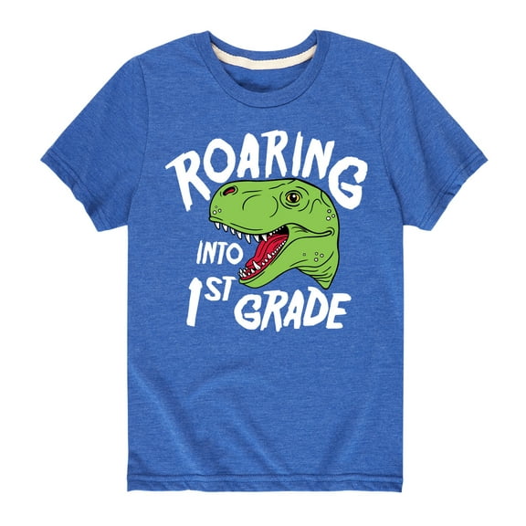 Instant Message - Roaring Into 1st Grade - Youth Short Sleeve Graphic T-Shirt