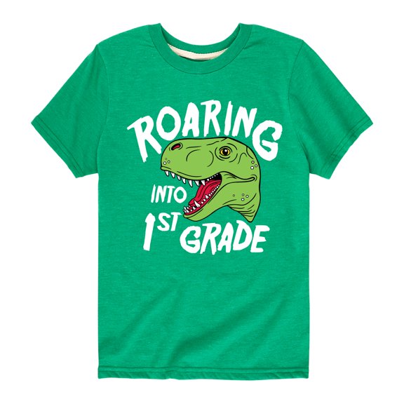 Instant Message - Roaring Into 1st Grade - Youth Short Sleeve Graphic T-Shirt