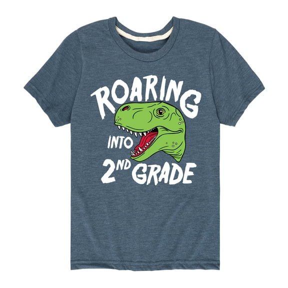 Instant Message - Roaring Into 2nd Grade - Youth Short Sleeve Graphic T-Shirt