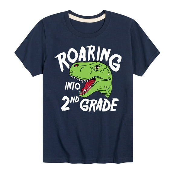Instant Message - Roaring Into 2nd Grade - Youth Short Sleeve Graphic T-Shirt