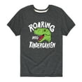thumbnail image 1 of Instant Message - Roaring Into Kindergarten - Back to School - Youth Short Sleeve Graphic T-Shirt, 1 of 6