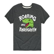 Instant Message - Roaring Into Kindergarten - Back to School - Youth Short Sleeve Graphic T-Shirt