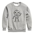 thumbnail image 1 of Instant Message - Robot Sketch - Toddler And Youth Crewneck Fleece Sweatshirt, 1 of 5