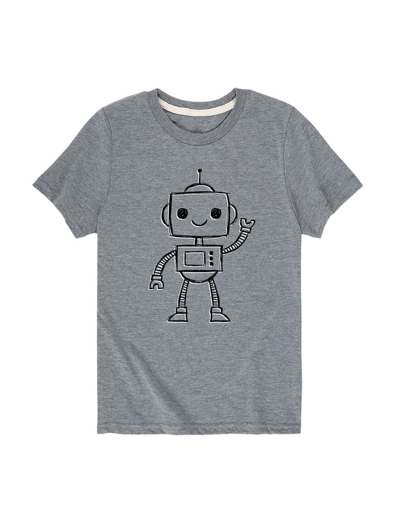- Robot Sketch Boys' Short Sleeve Graphic T-Shirt
