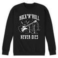 thumbnail image 1 of Instant Message - Rock N Roll Never Dies  - Men's Crew Neck Fleece Pullover, 1 of 6