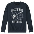 thumbnail image 1 of Instant Message - Rock N Roll Never Dies  - Men's Crew Neck Fleece Pullover, 1 of 6