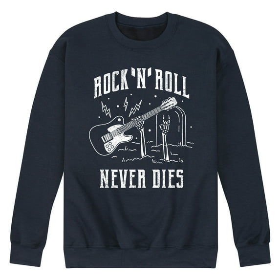 Instant Message - Rock N Roll Never Dies - Men's Crew Neck Fleece Pullover