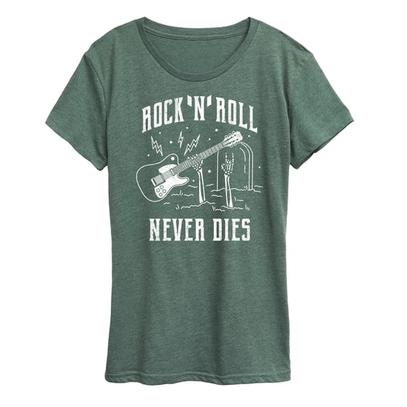 Instant Message - Rock n' Roll Never Dies - Women's Short Sleeve Graphic T-Shirt