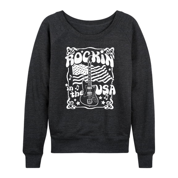 Instant Message - Rockin In The USA - Women's Lightweight French Terry Long Sleeve Shirt