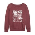 thumbnail image 1 of Instant Message - Rockin In The USA - Women's Lightweight French Terry Long Sleeve Shirt, 1 of 6