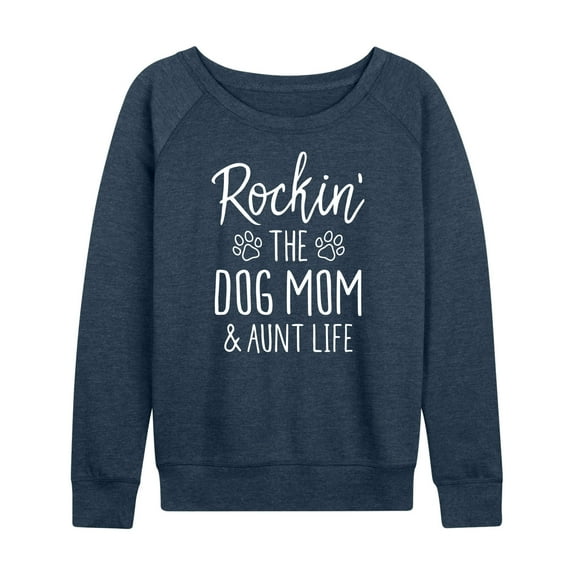 Instant Message - Rockin The Dog Mom - Women's Lightweight French Terry Long Sleeve Shirt