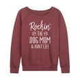 thumbnail image 1 of Instant Message - Rockin The Dog Mom - Women's Lightweight French Terry Long Sleeve Shirt, 1 of 6