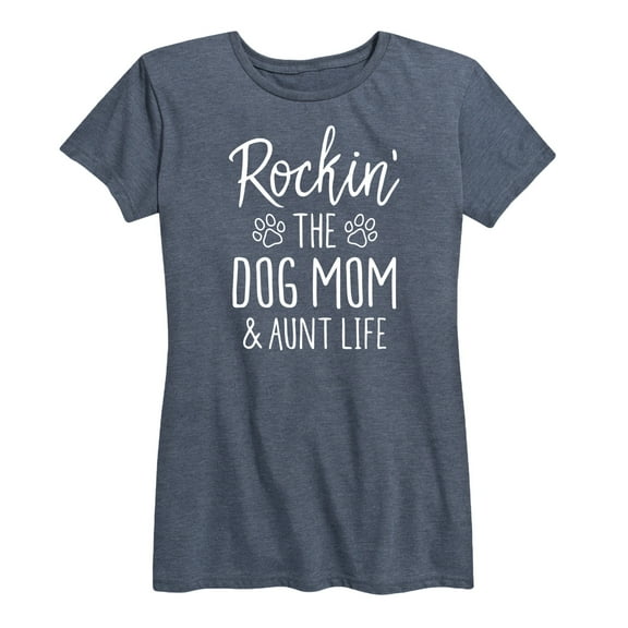 Instant Message - Rockin The Dog Mom - Women's Short Sleeve Graphic T-Shirt