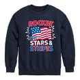 thumbnail image 1 of Instant Message - Rockin The Stars And Stripes - Toddler & Youth Crewneck Fleece Sweatshirt, 1 of 6