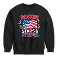 thumbnail image 1 of Instant Message - Rockin The Stars And Stripes - Toddler & Youth Crewneck Fleece Sweatshirt, 1 of 6