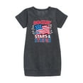 thumbnail image 1 of Instant Message - Rockin The Stars And Stripes - Toddler & Youth Girls Fleece Dress, 1 of 5