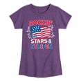 thumbnail image 1 of Instant Message - Rockin The Stars And Stripes - Toddler & Youth Girls Short Sleeve Graphic T-Shirt, 1 of 6