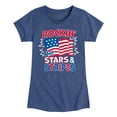 thumbnail image 1 of Instant Message - Rockin The Stars And Stripes - Toddler & Youth Girls Short Sleeve Graphic T-Shirt, 1 of 6