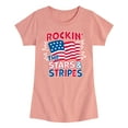 thumbnail image 1 of Instant Message - Rockin The Stars And Stripes - Toddler & Youth Girls Short Sleeve Graphic T-Shirt, 1 of 6