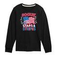 thumbnail image 1 of Instant Message - Rockin The Stars And Stripes - Toddler & Youth Long Sleeve Graphic T-Shirt, 1 of 6