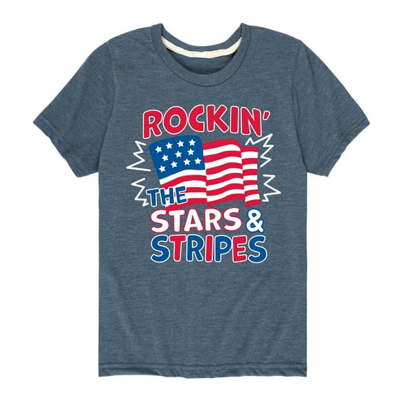 Instant Message - Rockin The Stars And Stripes - Toddler & Youth Short Sleeve Graphic T-Shirt