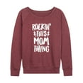 thumbnail image 1 of Instant Message - Rockin This Mom Thing - Women's Lightweight French Terry Long Sleeve Shirt, 1 of 6