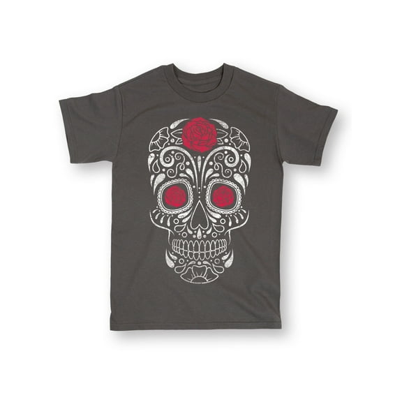 Instant Message - Rose Sugar Skull - Men's Short Sleeve Graphic T-Shirt
