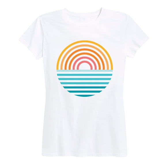 Instant Message - Round Striped Sun Ocean - Women's Short Sleeve T-Shirt