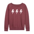thumbnail image 1 of Instant Message - Row Of 3 Lightning Bolts - Women's Lightweight French Terry Long Sleeve Shirt, 1 of 6
