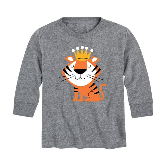 Instant Message - Royal Tiger with Crown - Toddler And Youth Long Sleeve T-Shirt
