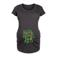 thumbnail image 1 of Instant Message - Rub Me For Luck - Maternity Scoop Neck T-Shirt, 1 of 5