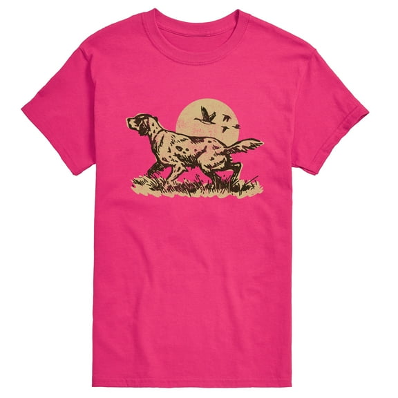 Instant Message - Rustic Birds And Dog - Men's Short Sleeve Graphic T-Shirt