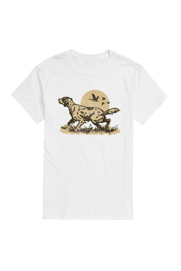 - Rustic Birds And Dog - Men's Short Sleeve Graphic T-Shirt