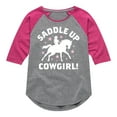 thumbnail image 1 of Instant Message - Saddle Up Cowgirl - Toddler And Youth Girls Raglan Graphic T-Shirt, 1 of 6