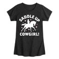 thumbnail image 1 of Instant Message - Saddle Up Cowgirl - Toddler And Youth Girls Short Sleeve Graphic T-Shirt, 1 of 6