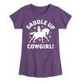 thumbnail image 1 of Instant Message - Saddle Up Cowgirl - Toddler And Youth Girls Short Sleeve Graphic T-Shirt, 1 of 5