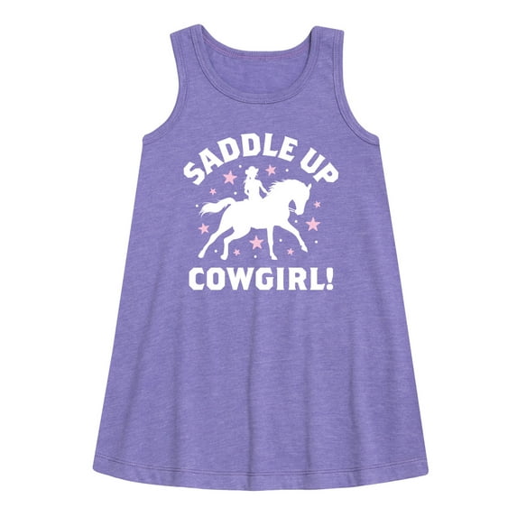 Instant Message - Saddle Up Cowgirl - Toddler and Youth Girls A-line Dress