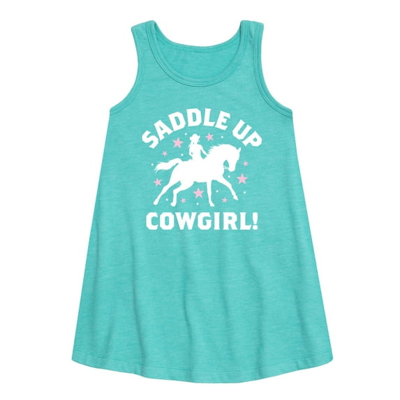 Instant Message - Saddle Up Cowgirl - Toddler and Youth Girls A-line Dress