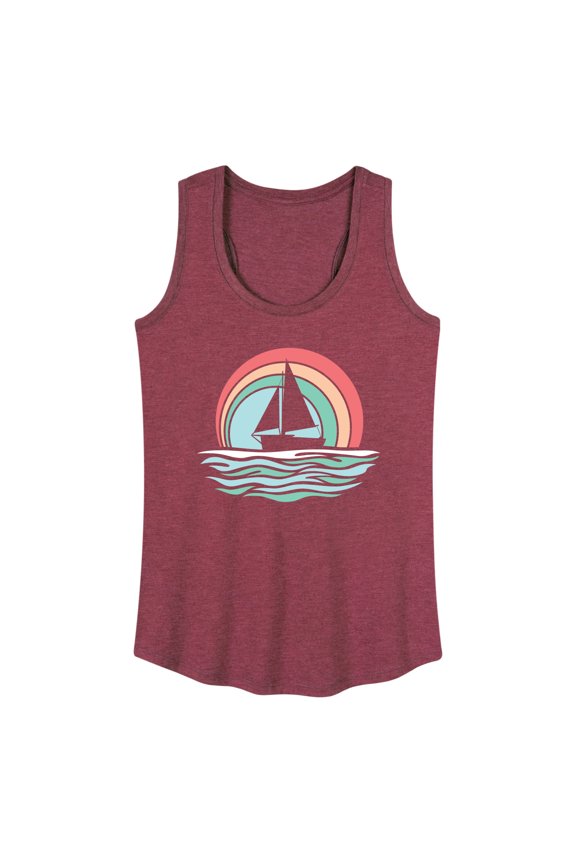 - Sailboat Sunset - Women's Racerback Tank Top