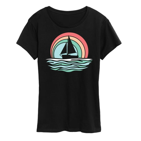Instant Message - Sailboat Sunset - Women's Short Sleeve Graphic T-Shirt
