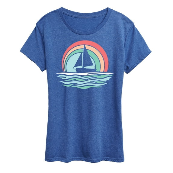 Instant Message - Sailboat Sunset - Women's Short Sleeve Graphic T-Shirt