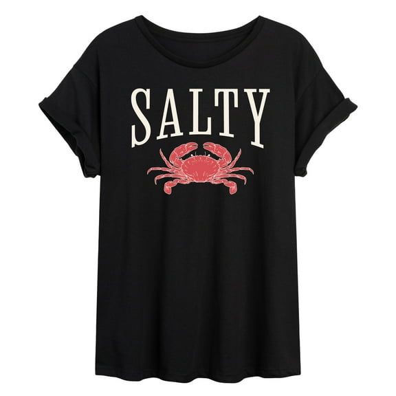 Instant Message - Salty Crab - Women's Oversized Graphic T-Shirt