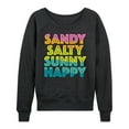 thumbnail image 1 of Instant Message - Sandy Salty Sunny Happy  - Women's Lightweight French Terry Long Sleeve Shirt, 1 of 6