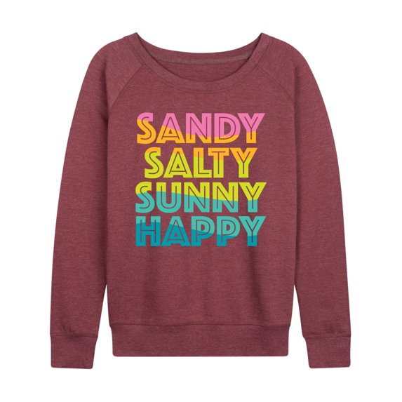 Instant Message - Sandy Salty Sunny Happy - Women's Lightweight French Terry Long Sleeve Shirt