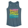 thumbnail image 1 of Instant Message - Sandy Salty Sunny Happy  - Women's Racerback Tank Top, 1 of 6